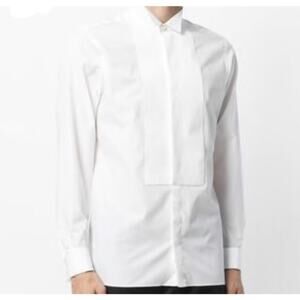 Ermenegildo Zegna White Men’s Tuxedo Shirt 38 15 Designer Dress Shirt Piquet